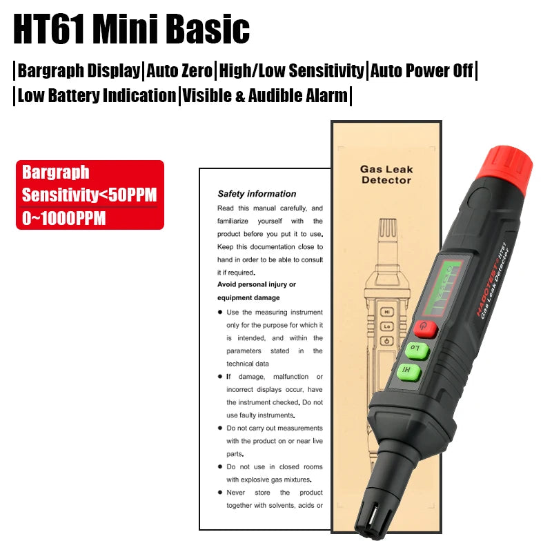 HABOTEST détecteur de fuite de gaz Propane CO Hexane méthane analyseur de compteur PPM de gaz naturel Combustible 9999 PPM 20% LEL