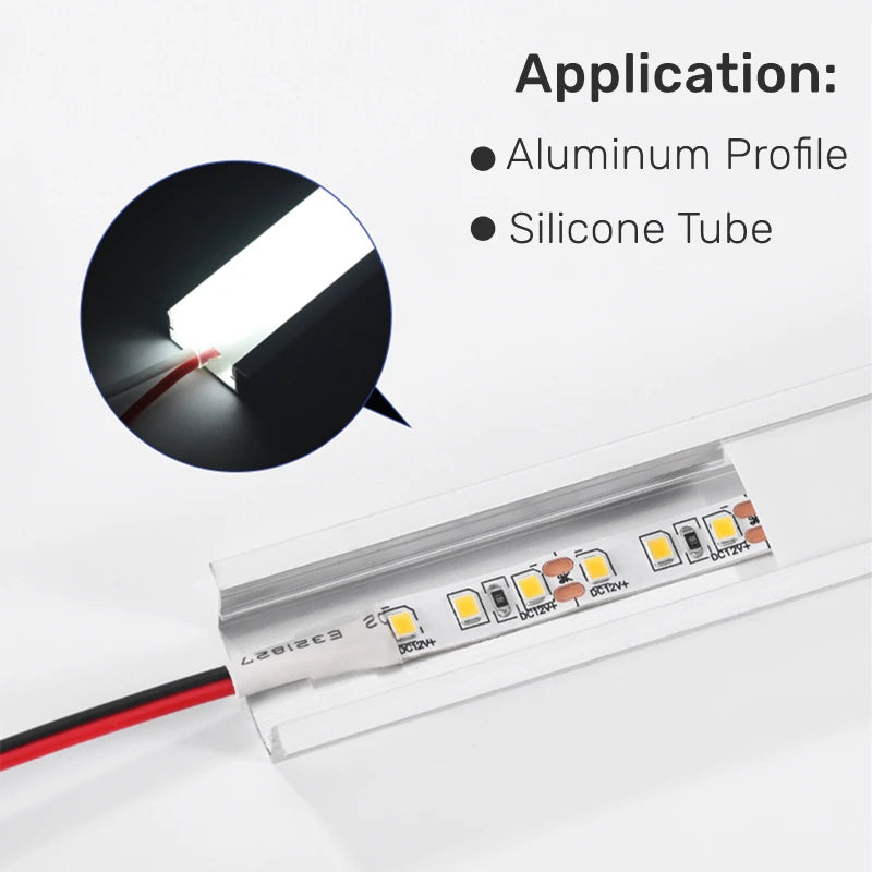 Bande Lumineuse LED Étroite PCB Super Mince, Ruban Flexible, Blanc Chaud/Naturel/Froid, DC12V SMD2835, 120 Diodes/m, 5m/Rouleau, 4mm