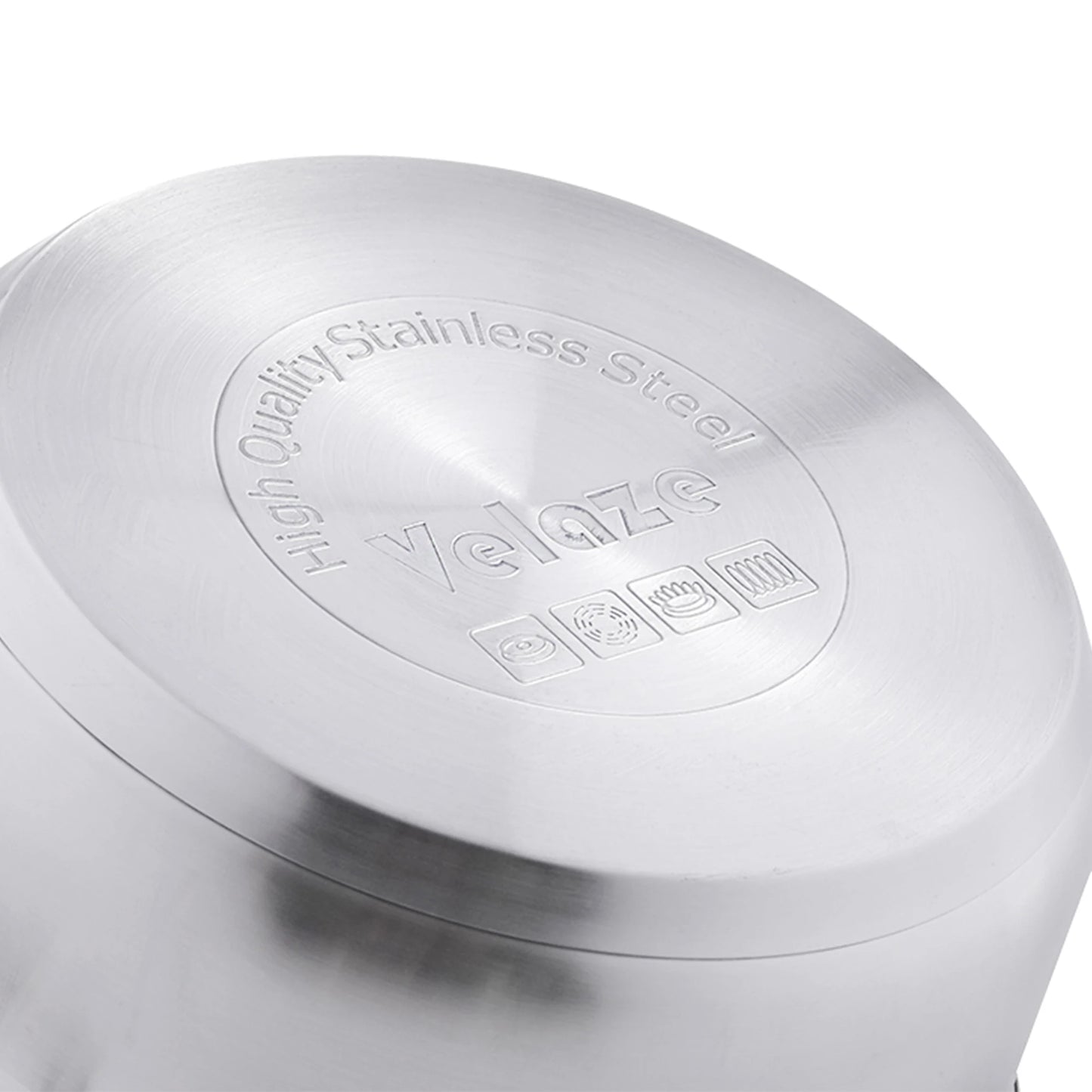 Velaze – ensemble d'ustensiles de cuisine, ensemble de 12 pièces, casseroles et poêles en acier inoxydable, sans danger pour l'induction, casserole, Casserole, avec couvercle en verre