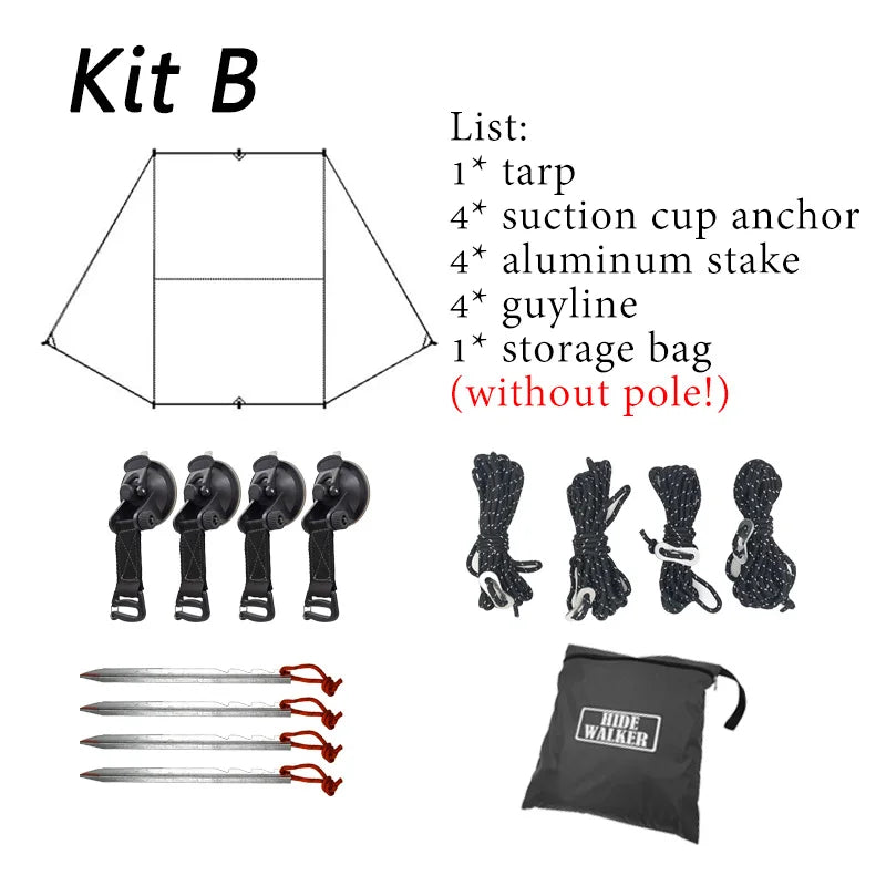 Auvent latéral de voiture en forme de chauve-souris, bâche de revêtement noir 2x3, imperméable, Camping en plein air, abri arrière de voiture à revêtement noir pour Van SUV