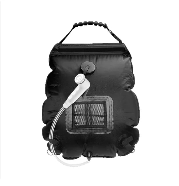 Sac de douche solaire 20L chauffage solaire extérieur Premium Camping sac de douche température de l'eau chaude 45 ° C avec pomme de douche à tuyau amovible