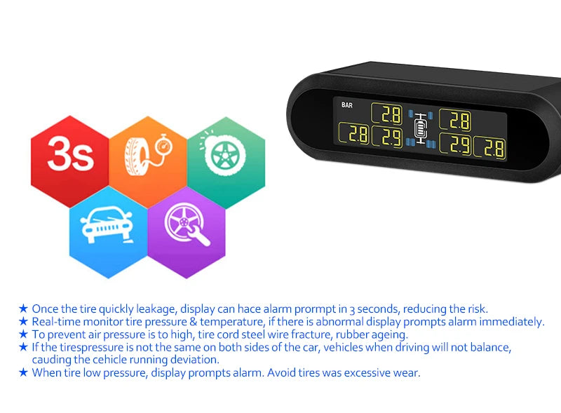 CAREUD T650 Bus solaire RV camion TPMS système de surveillance de la pression des pneus sans fil avec 6 capteurs internes externes Max 199 PSI