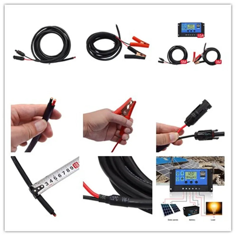 DOKIO-Câble solaire 3M/5M 10A/20A/30A, connecteur (ne comprend pas les panneaux solaires)