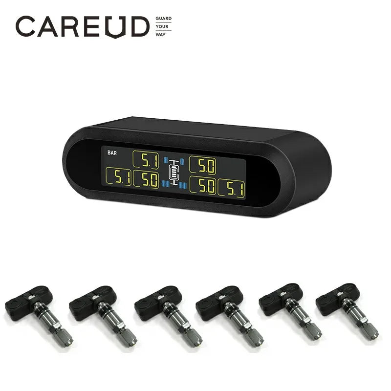 CAREUD T650 Bus solaire RV camion TPMS système de surveillance de la pression des pneus sans fil avec 6 capteurs internes externes Max 199 PSI