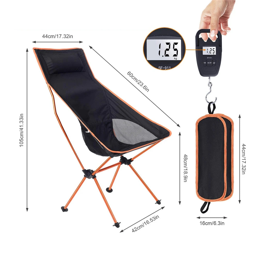 Chaise de Camping Portable en plein air, siège de Camping pliable et allongé en tissu Oxford pour pêche barbecue Festival pique-nique plage chaise ultralégère