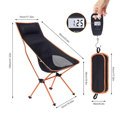 Chaise de Camping Portable en plein air, siège de Camping pliable et allongé en tissu Oxford pour pêche barbecue Festival pique-nique plage chaise ultralégère
