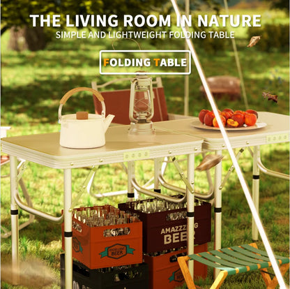 Mini Table de Camping pliante, cadre en aluminium avec poignée de transport, hauteur réglable, Portable léger et facile à transporter,