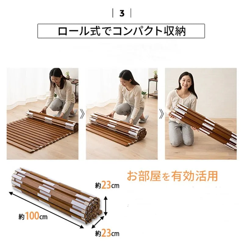 Support de lattes de lit à lattes en bois massif de Paulownia, carbonisé japonais, pour matelas Futon, Tatami de couchage au sol, planche pliante