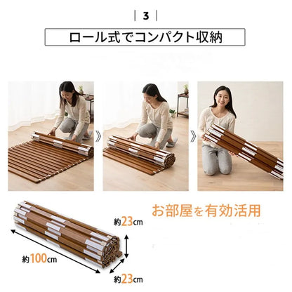 Support de lattes de lit à lattes en bois massif de Paulownia, carbonisé japonais, pour matelas Futon, Tatami de couchage au sol, planche pliante