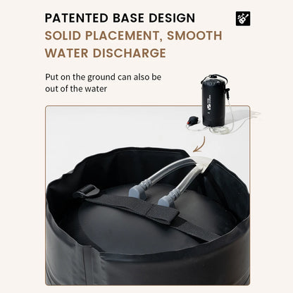 MOBI GARDEN-Sac de douche de camping portable avec pompe à pied à pression et tuyau, sac à dos de douche solaire