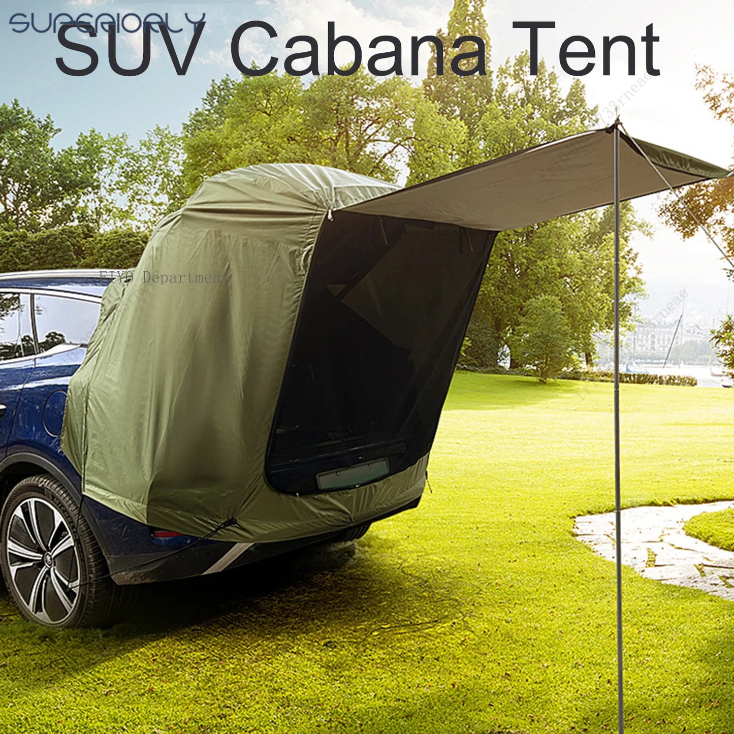 1 ensemble de tente de Camping, cabine SUV avec auvent, grand espace, vue large, hayon de voiture, tente anti-déchirure