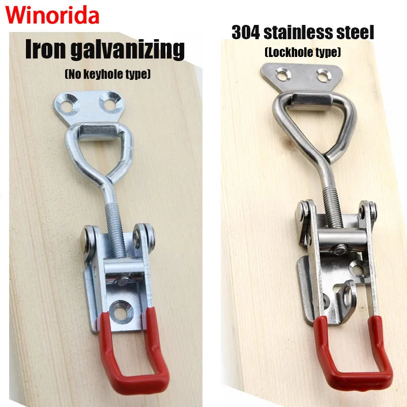 Fixations boîte à outils réglable, boîte à outils, loquet à bascule en métal, fermoir à dégagement rapide, pince antidérapante, outils de serrage à bascule Push Pull 2 pièces