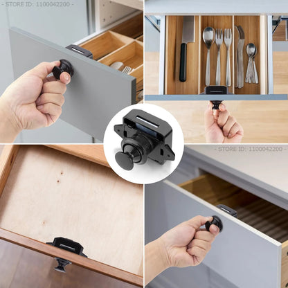 Loquets à bouton-poussoir de 26mm, 5 pièces, loquet de porte d'armoire, serrure poussoir de voiture de camping-car sans clé pour armoire de camping-car