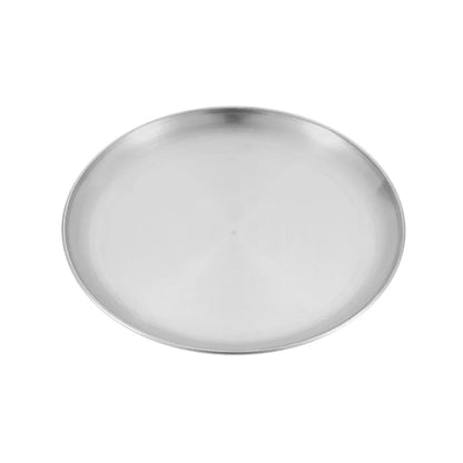Assiettes Rondes en Acier Inoxydable, Plats de Reine en Métal, Alimentation Portable, Service, Grande-Bretagne, Idéales pour Pique-Nique, Camping en Plein Air, Barbecue