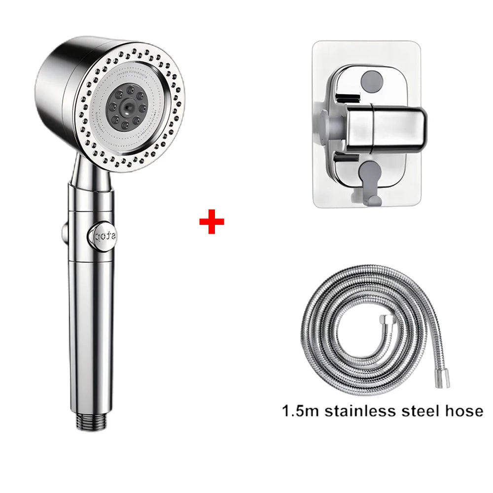 Pommeau de douche à économie d'eau, 5 Modes de pulvérisation, pomme de douche à main ABS pour Spa, grand débit, filtre de salle de bains Portable, ensemble de buses de robinet de douche