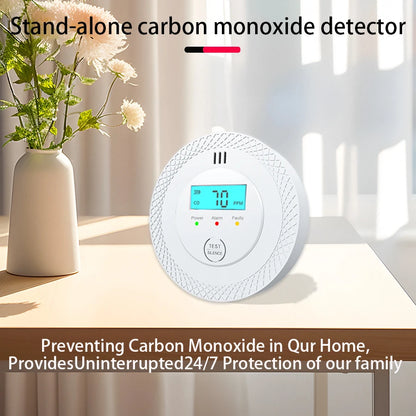 Détecteurs de monoxyde de carbone, détecteurs d'alarme de monoxyde de carbone à piles remplaçables avec affichage numérique et lumières LED