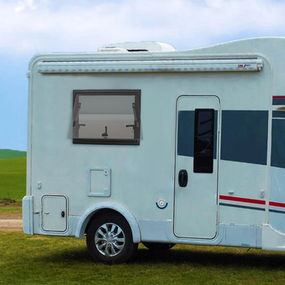 Fenêtre RV 600x450MM avec écran fenêtre enfichable RV avec verre trempé noir alliage d'aluminium fenêtres de camping-car caravane RV