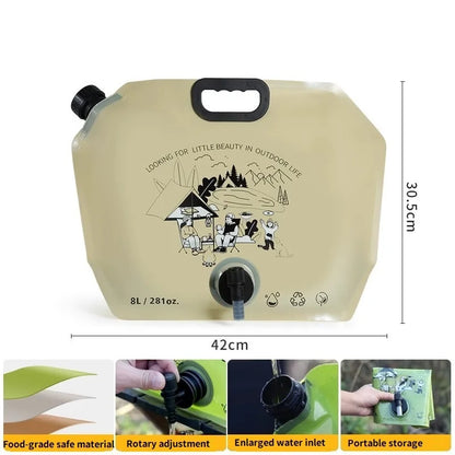 Bidon pliant eau pliable 8L conteneur sac d'eau bouteille pliable seau d'eau pliant YYSD04