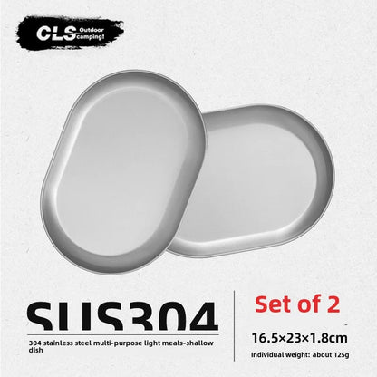 CLS & NOBANA Newset extérieur 304 acier inoxydable voyage Portable Barbecue Camping ménage grand bassin à soupe petite plaque peu profonde