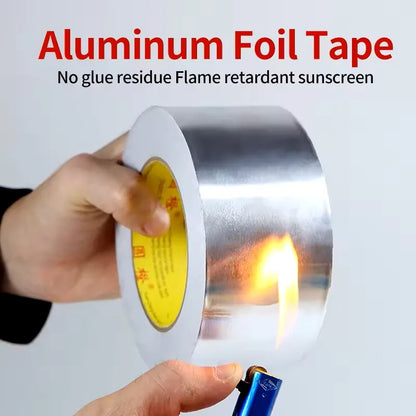1 rouleau de ruban d'aluminium résistant aux hautes températures, imperméable et résistant à l'huile, arranget résistant au soleil, peut être cassé par Han