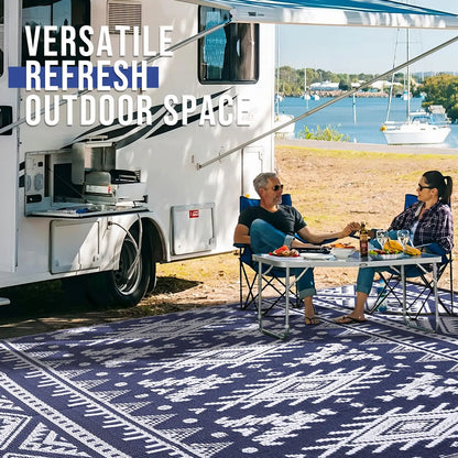 Kitinjoy Tapis extérieurs imperméables Tapis de paille en plastique extérieur Tapis de patio Boho Tapis extérieurs intérieurs pour patio Camp Pique-nique Balcon