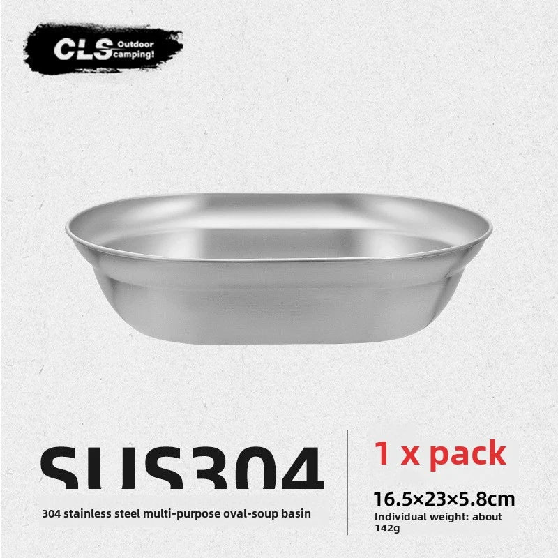 CLS & NOBANA Newset extérieur 304 acier inoxydable voyage Portable Barbecue Camping ménage grand bassin à soupe petite plaque peu profonde