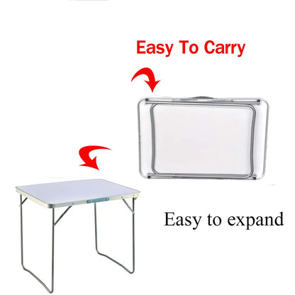 Table de camping pliable, table de pique-nique portable, petit bureau pour ordinateur portable, table de lit quebed TV, bureau à domicile, 80x60x69cm