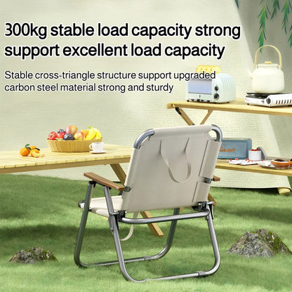 Chaise de Camping Portable pique-nique chaise en tissu Oxford chaise de pêche de plage chaise de plage pliante extérieure avec tapis antidérapant en aluminium noir