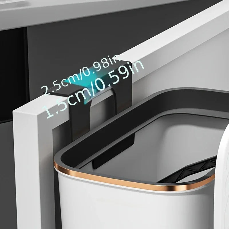 Poubelle suspendue, porte d'armoire de cuisine, poubelle murale, panier poubelle de recyclage avec couvercle, accessoires de salle de bains et de cuisine