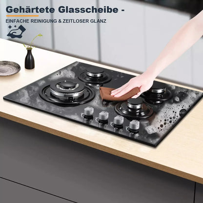Topbathing-Table de cuisson encastrée en verre et en céramique, 4 brûleurs, gaz naturel, gaz propane