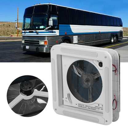 Hurhomes-Ventilateur de Plafond à Commande Manuelle, 12V, 2 Voies d'Étirement, avec Lumière LED, pour Automobiles Bus 11x11 Pouces