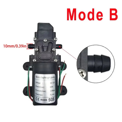 pompe à eau 12v Pompe à membrane haute pression Dc 12V 120PSI 60W 5L/Min, Mini pompe électrique auto-amorçante, Machine à laver à eau, pulvérisation de pesticides