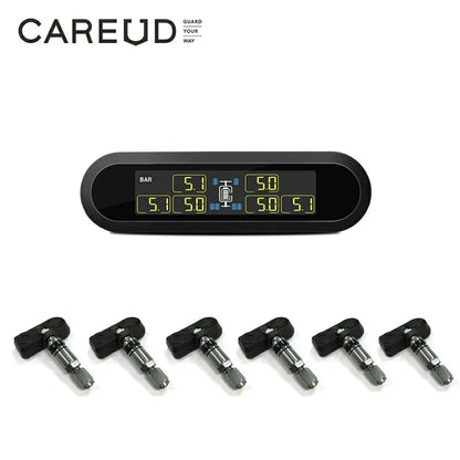CAREUD T650 Bus solaire RV camion TPMS système de surveillance de la pression des pneus sans fil avec 6 capteurs internes externes Max 199 PSI