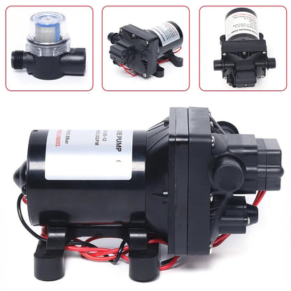 Pompe à membrane 12V, pompe à eau auto-amorçante DC, pompe à pression pour jardin et camping-car