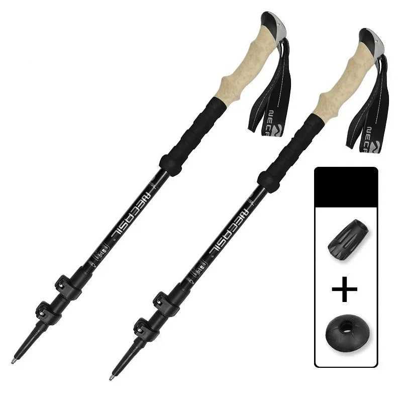2 pièces bâtons de randonnée bâtons de marche Alpenstock télescopique ultraléger Premium réglable avec canne de randonnée à verrouillage rapide