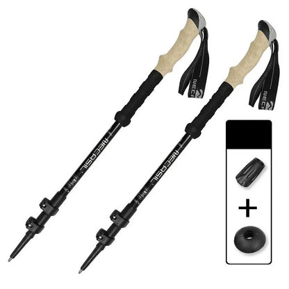 2 pièces bâtons de randonnée bâtons de marche Alpenstock télescopique ultraléger Premium réglable avec canne de randonnée à verrouillage rapide