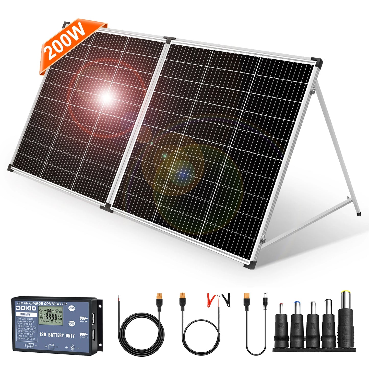 Dokio 100W 160W 200W panneau solaire pliable chine 10A/20A 12V contrôleur panneau solaire pliant cellule/système chargeur panneau solaire