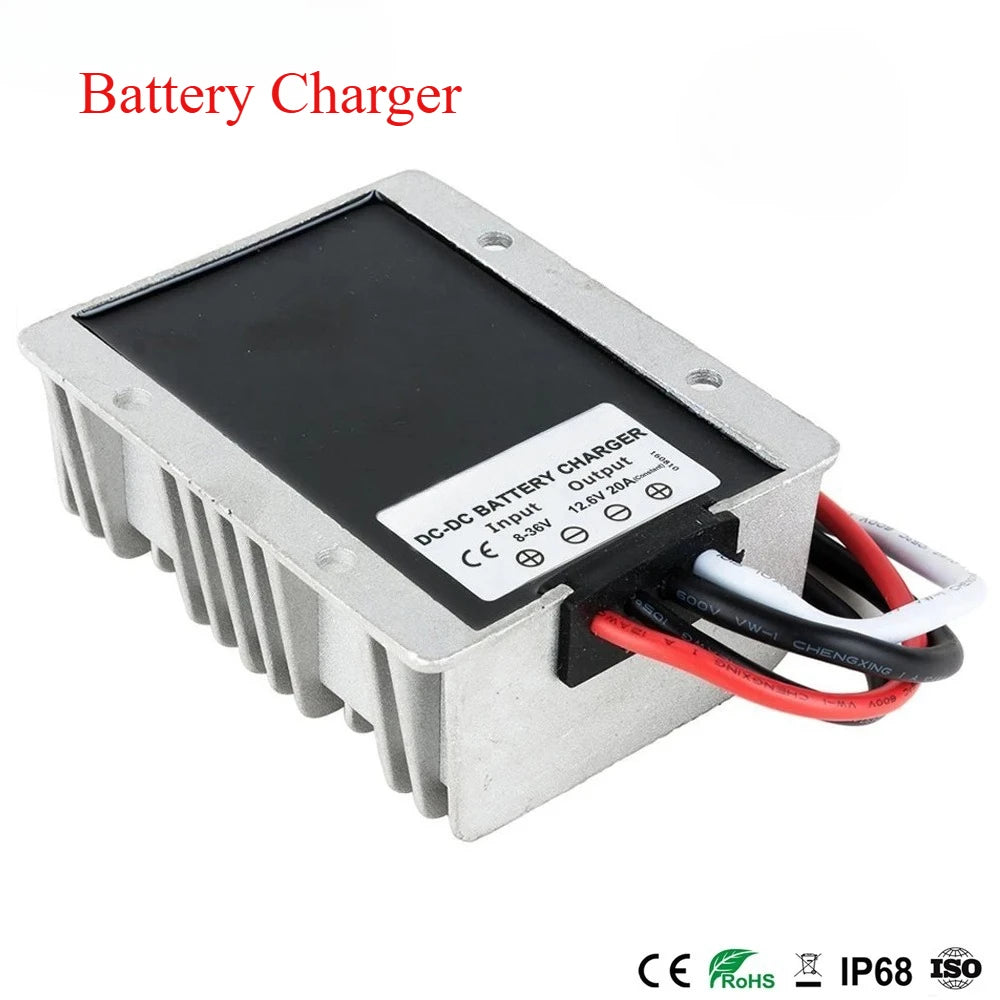 Chargeur de batterie DC 8-36V 12V 24V à DC 12.6V 13.8V 14.6V 16.8V 20A, courant Constant pour Batteries Lithium-plomb-acide Lifepo4