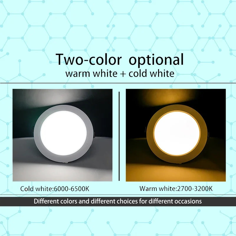 LED Downlight 5W 9W 12W 15W 18W corps blanc rond LED plafonnier DC 12V 24V AC 110V 220V chambre cuisine éclairage LED intérieur
