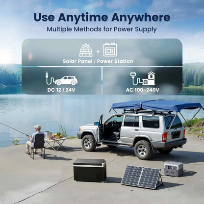 KROAK 30L 40L réfrigérateur de voiture 12V 24V DC congélateur Portable avec adaptateur AC110-240V compresseur de boîte fraîche double Zone pour le Camping