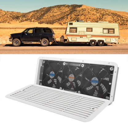 Ventilateur de réfrigérateur RV 12V, trois ventilateurs, ventilateur de ventilation latéral silencieux avec filet de protection pour camping-car, Yacht, bateau, ventilateur de réfrigérateur RV