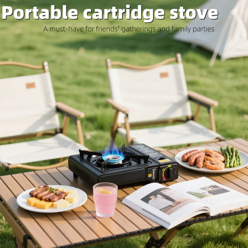 Poêle à cartouche portable : un poêle barbecue extérieur multifonctionnel, un incontournable pour les réunions de famille et les repas d'amis.