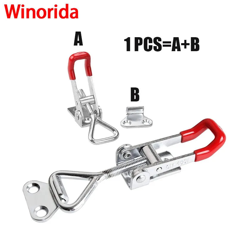 Fixations boîte à outils réglable, boîte à outils, loquet à bascule en métal, fermoir à dégagement rapide, pince antidérapante, outils de serrage à bascule Push Pull 2 pièces