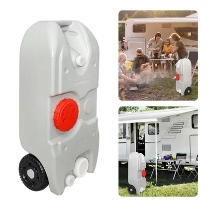 Réservoir d'eau portable pour camping-car 40 L avec roulettes, vidange et remplissage rapides, poignée pliante, pour camping, remorque, caravane – Livraison rapide locale