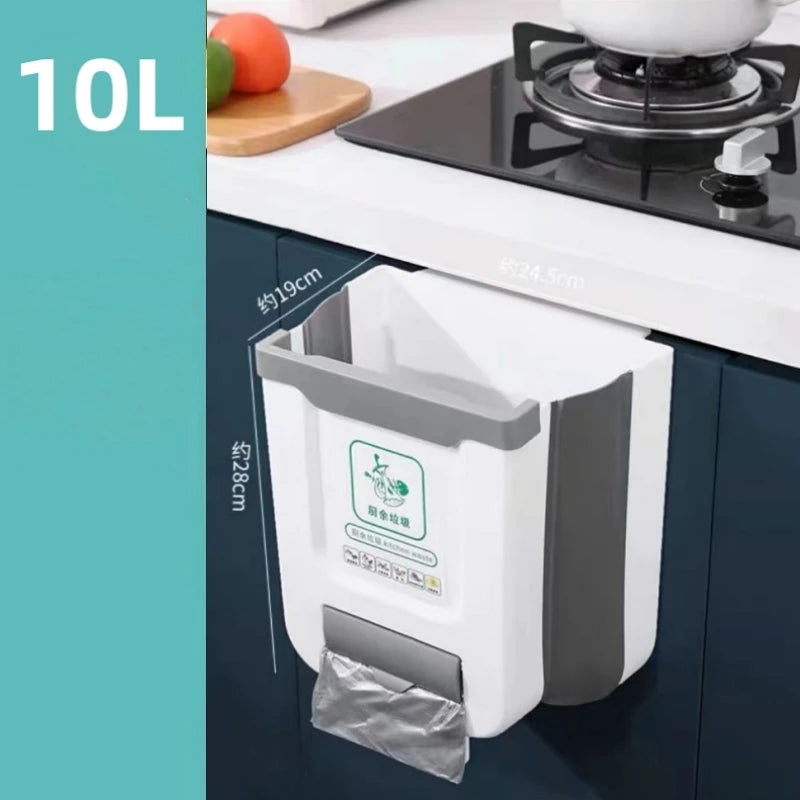 Poubelle pliante suspendue de cuisine, 1 pièce, armoire domestique, panier de rangement suspendu, Classification créative, poubelle suspendue