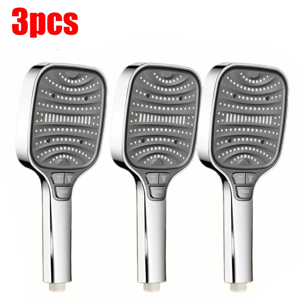 Pommeau de douche Turbo pressurisé, 8 Modes, grand panneau de 12cm, pomme de douche à économie d'eau, antidéflagrant, filtre ABS épais
