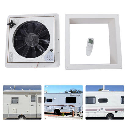 Ventilateur de Toit Réversible pour Hurhome, 36cm/14.2 Pouces, Silencieux, Continu, avec Télécommande de 12V