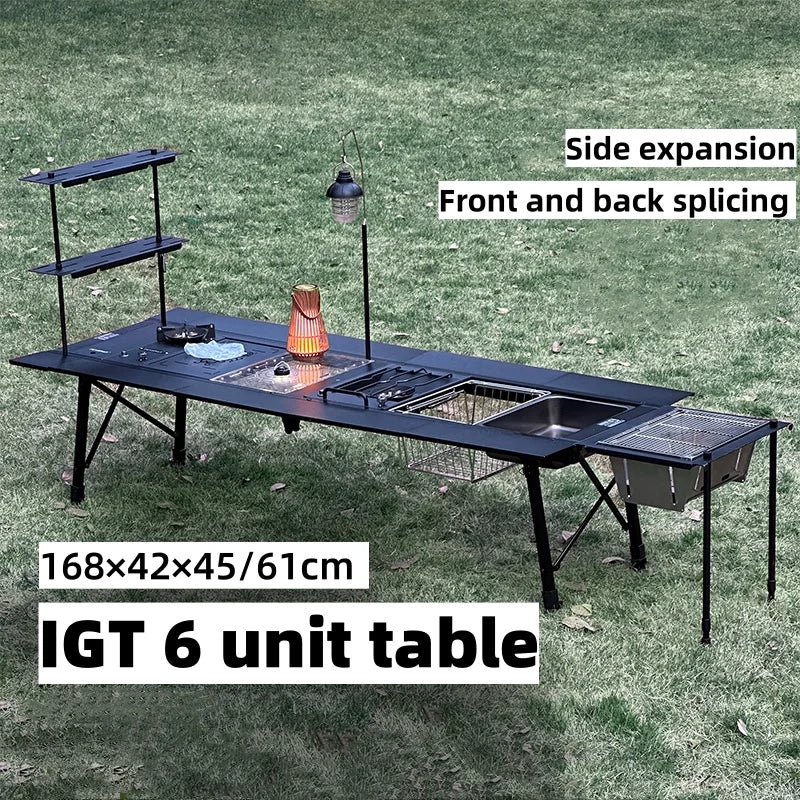 Tryhomy Camping en plein air IGT Table IGT 6 unité Table Portable en alliage d'aluminium ultraléger pliable bureau de Camping barbecue pique-nique IGT Table nouveau