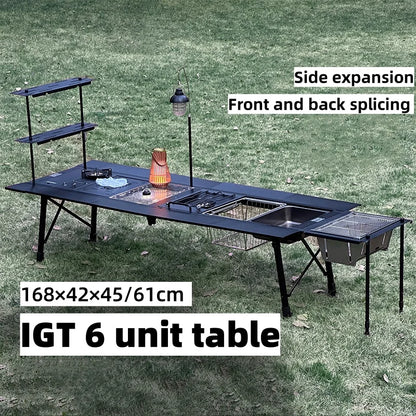 Tryhomy Camping en plein air IGT Table IGT 6 unité Table Portable en alliage d'aluminium ultraléger pliable bureau de Camping barbecue pique-nique IGT Table nouveau