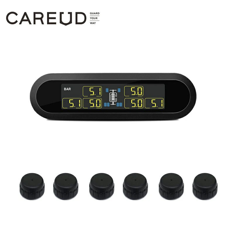 CAREUD T650 Bus solaire RV camion TPMS système de surveillance de la pression des pneus sans fil avec 6 capteurs internes externes Max 199 PSI